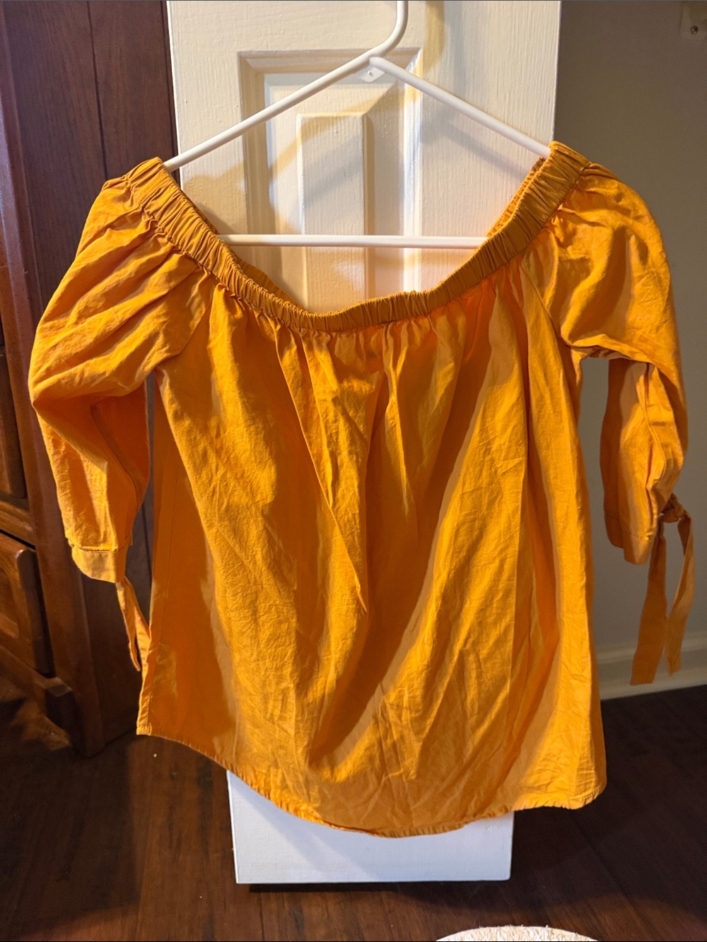 Women’s Off-Shoulder Tunic Top in Mustard Yellow